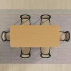 Tavolo da pranzo rettangolare 67 Farmhouse marrone per 4-6 persone con gambe a prua rotonde per sala da pranzo e soggiorno