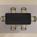 Tavolo da pranzo rettangolare 67 Farmhouse marrone per 4-6 persone con gambe a prua rotonde per sala da pranzo e soggiorno