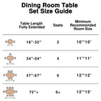 Tavolo da pranzo rettangolare 67 Farmhouse marrone per 4-6 persone con gambe a prua rotonde per sala da pranzo e soggiorno