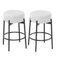 4 Piece Set 24 Inch Swivel Bar Stools With Teddy Fleece Seat Black