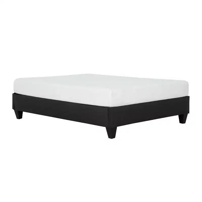Carter Dark Grey Upholstered Platform Bed Frame