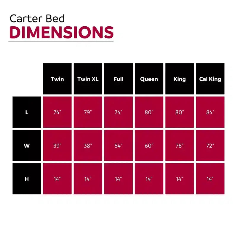 Carter Dark Grey Upholstered Platform Bed Frame