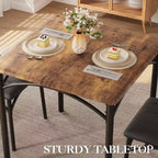 Set da pranzo compatto per piccoli spazi - Tavolino da colazione a 2 sedie con struttura in metallo, tavolo da cucina salvaspazio