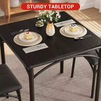 Set da pranzo compatto per piccoli spazi - Tavolino da colazione a 2 sedie con struttura in metallo, tavolo da cucina salvaspazio