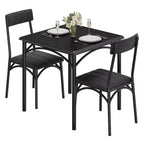 Compact Dining Set for Small Spaces - 2-Chair Breakfast Nook with Metal Frame, Space-Saving Kitchen Table