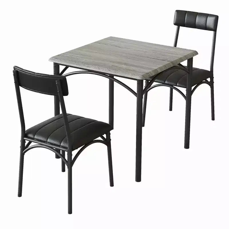 Set da pranzo compatto per piccoli spazi - Tavolino da colazione a 2 sedie con struttura in metallo, tavolo da cucina salvaspazio