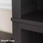 Libreria Farmhouse 71, 5 ripiani regolabili, 80 cm L x 30 cm P, venatura del legno rustico, per soggiorno, ufficio, biblioteca (grigio, ampia)