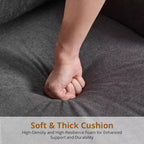 Poltrona moderna oversize, poltrona imbottita in lino con cuscino spesso, comoda poltrona di metà secolo per soggiorno camera da letto, grigia