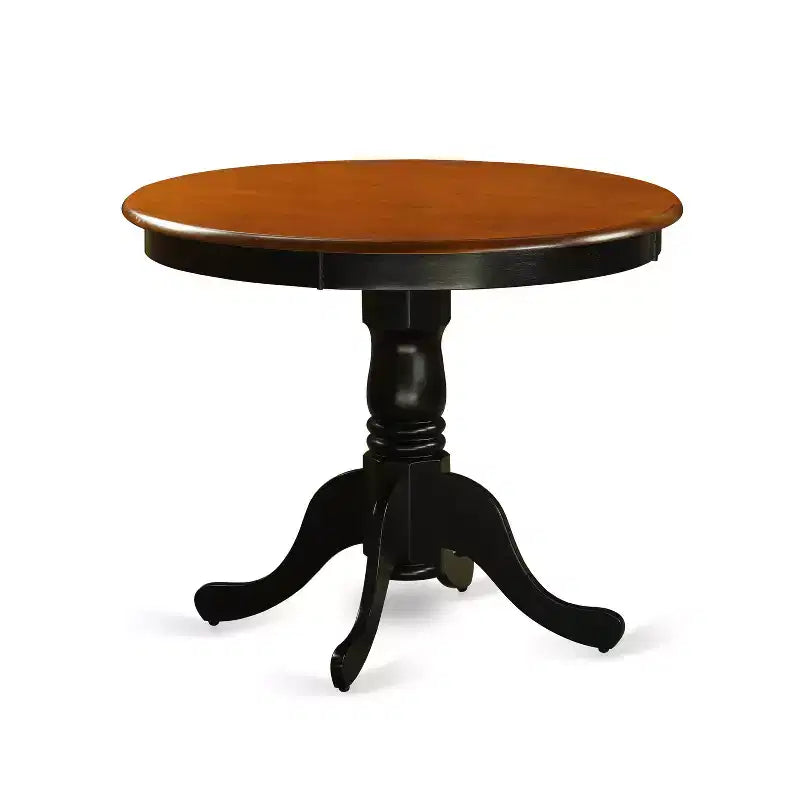 Belmont 5 Pc Kitchen table set with a Dining Table and 4 Wood Seat Kitchen Chairs in Black and Cherry
