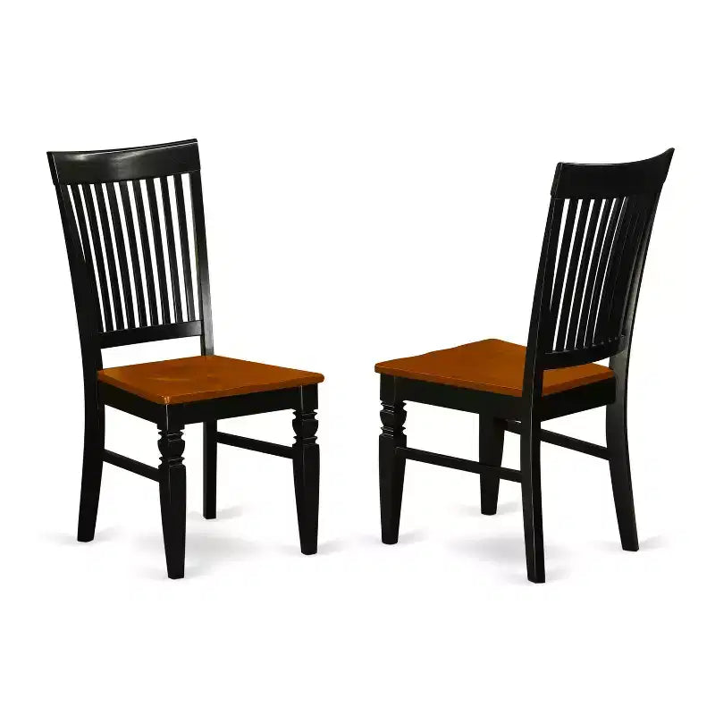Belmont 5 Pc Kitchen table set with a Dining Table and 4 Wood Seat Kitchen Chairs in Black and Cherry