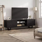 Mobile TV Industriale per 75 Pollici, Mobile Porta TV Naturale con 2 Cassetti e Gamba di Supporto Resistente, Mobile Contenitore in Legno Consolle TV