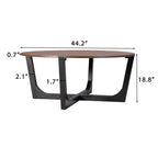 Set di 2 tavolini da caffè, tavolino da cocktail rotondo, tavolino da centro, tavolino laterale, tavolino da divano, marrone e nero