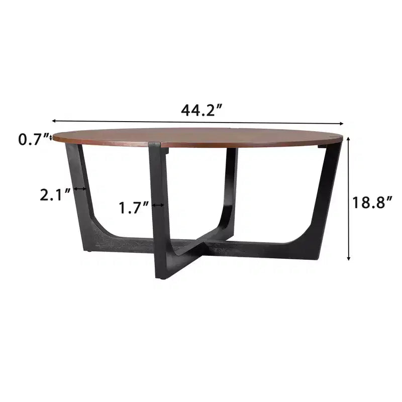 Set di 2 tavolini da caffè, tavolino da cocktail rotondo, tavolino da centro, tavolino laterale, tavolino da divano, marrone e nero