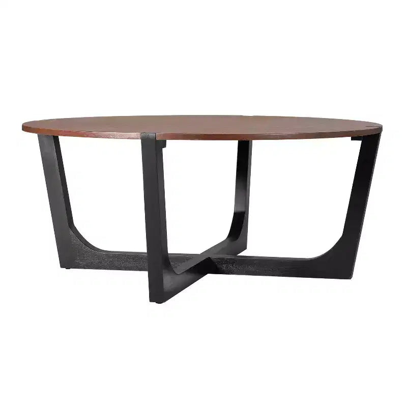 Set di 2 tavolini da caffè, tavolino da cocktail rotondo, tavolino da centro, tavolino laterale, tavolino da divano, marrone e nero