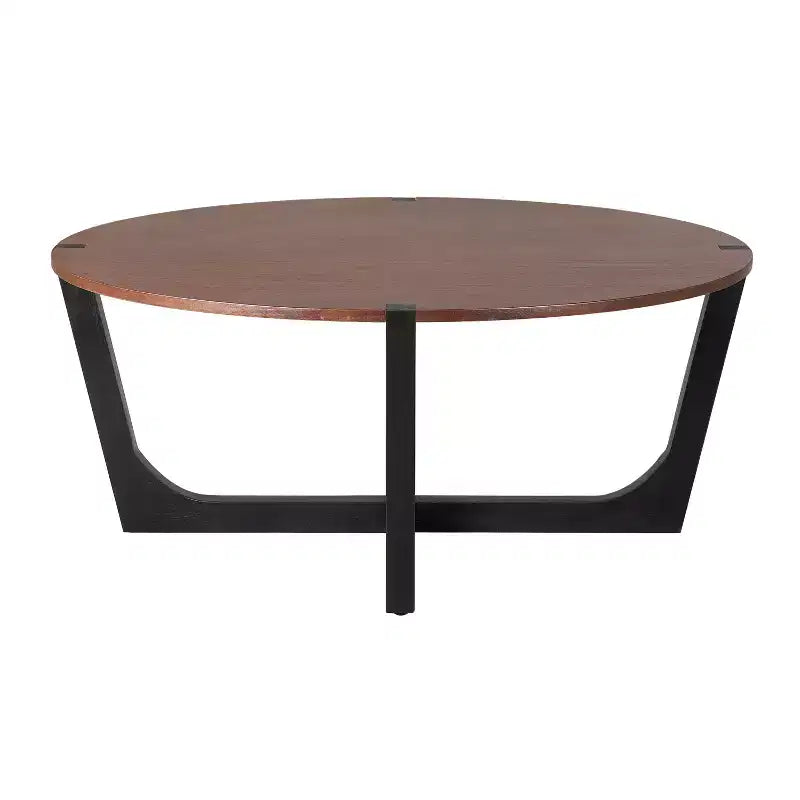 Set di 2 tavolini da caffè, tavolino da cocktail rotondo, tavolino da centro, tavolino laterale, tavolino da divano, marrone e nero