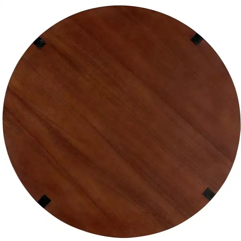 Set di 2 tavolini da caffè, tavolino da cocktail rotondo, tavolino da centro, tavolino laterale, tavolino da divano, marrone e nero