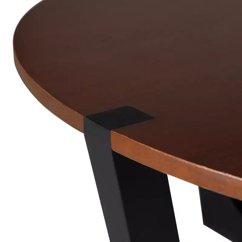 Set di 2 tavolini da caffè, tavolino da cocktail rotondo, tavolino da centro, tavolino laterale, tavolino da divano, marrone e nero
