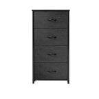 Cassettiera con 4 cassetti, mobile contenitore in tessuto, unità organizer per soggiorno, corridoio, armadi, robusto telaio in acciaio, piano in legno