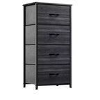 Cassettiera con 4 cassetti, mobile contenitore in tessuto, unità organizer per soggiorno, corridoio, armadi, robusto telaio in acciaio, piano in legno