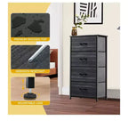 Cassettiera con 4 cassetti, mobile contenitore in tessuto, unità organizer per soggiorno, corridoio, armadi, robusto telaio in acciaio, piano in legno
