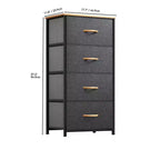 Cassettiera con 4 cassetti, mobile contenitore in tessuto, unità organizer per soggiorno, corridoio, armadi, robusto telaio in acciaio, piano in legno