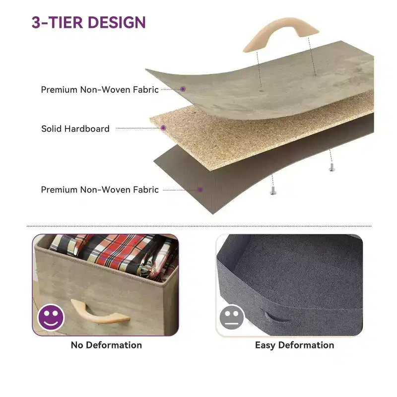 Cassettiera con 4 cassetti, mobile contenitore in tessuto, unità organizer per soggiorno, corridoio, armadi, robusto telaio in acciaio, piano in legno