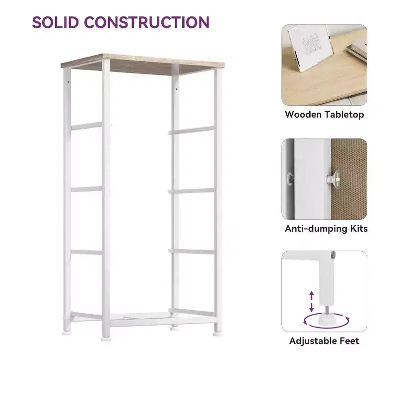 Cassettiera con 4 cassetti, mobile contenitore in tessuto, unità organizer per soggiorno, corridoio, armadi, robusto telaio in acciaio, piano in legno
