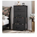 Dresser with 4 Drawers ,Fabric Storage Tower, Organizer Unit for Living Room, Hallway, Closets,Sturdy Steel Frame, Wooden Top