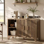 Mobile Contenitore Moderno con Ripiani Regolabili, Struttura in Legno Resistente, Base Rialzata e Organizzazione Domestica Multiuso