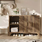 Mobile Contenitore Moderno con Ripiani Regolabili, Struttura in Legno Resistente, Base Rialzata e Organizzazione Domestica Multiuso