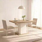 Tavolo da Pranzo Estensibile Casa, Design Moderno Espandibile Rovere e Bianco