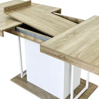 Tavolo da Pranzo Estensibile Casa, Design Moderno Espandibile Rovere e Bianco