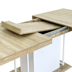 Tavolo da Pranzo Estensibile Casa, Design Moderno Espandibile Rovere e Bianco