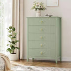 54 Fluted 6-Drawer Dresser - Modern Wood Storage Cabinet for Bedroom & Living Room