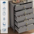 Cassettiera a 6 cassetti con scanalature 54 - Armadio contenitore moderno in legno per camera da letto e soggiorno