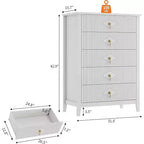 Cassettiera a 6 cassetti con scanalature 54 - Armadio contenitore moderno in legno per camera da letto e soggiorno