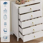 Cassettiera a 6 cassetti con scanalature 54 - Armadio contenitore moderno in legno per camera da letto e soggiorno