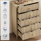 Cassettiera a 6 cassetti con scanalature 54 - Armadio contenitore moderno in legno per camera da letto e soggiorno