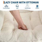 poltrona con poggiapiedi e cuscino, comoda sedia lounge con tasca laterale per soggiorno, camera da letto, ufficio