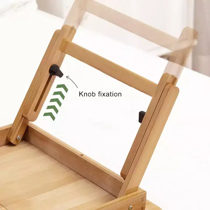 Tavolino regolabile da letto – Scrivania portatile in bambù 50x30 cm per laptop, per dormitorio e camera da letto, tavolo pieghevole per lettura/scrittura (colore primario, 1 pezzo)