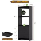 Sistema organizzativo per armadio con cassetti in legno, armadio autoportante con asta appendiabiti