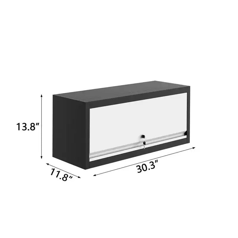 Wall Mounted Storage Cabinet with Doors, Floating Metal Cabinet for Garage, Kitchen, and Workshop Organization