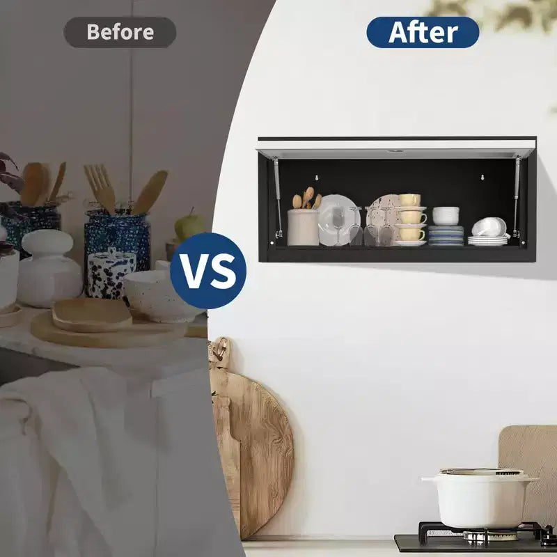 Wall Mounted Storage Cabinet with Doors, Floating Metal Cabinet for Garage, Kitchen, and Workshop Organization