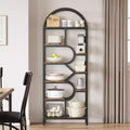 6-Tier Bookshelf, Luxury Arched Bookcase, Modern Decorative Metal and Wood Design, Suitable for Living Room, Office and Bedroom