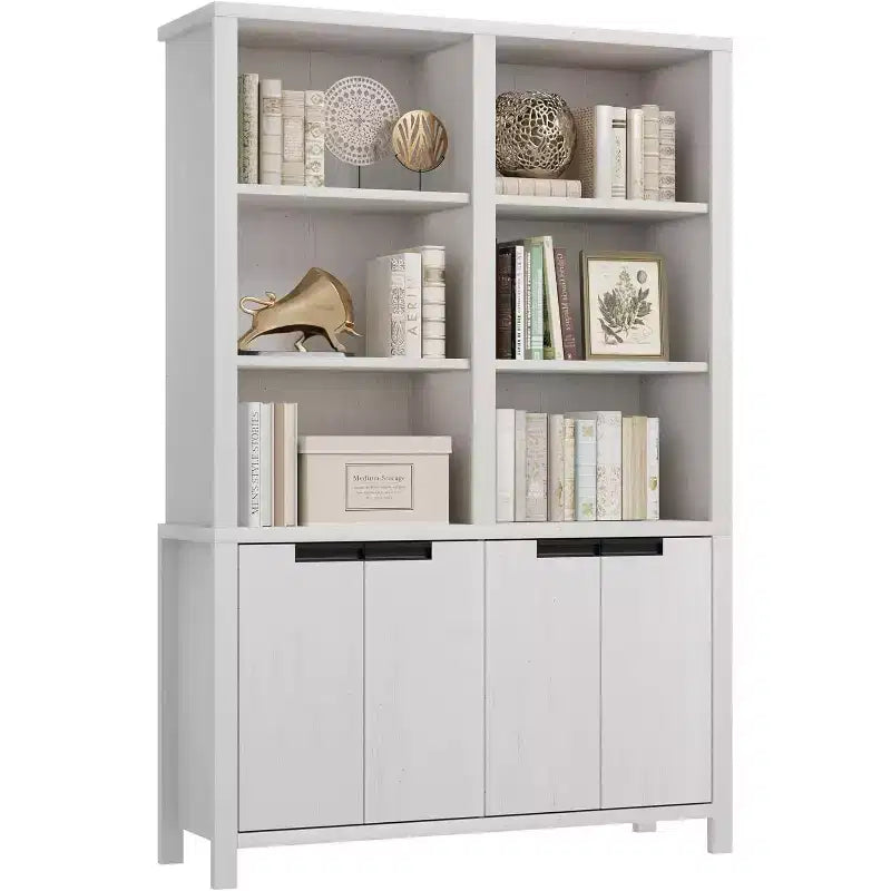 70.7 High Bookshelf, 3-Layer Double-Width Bookshelf With Cabinet Doors, Large Freestanding Bookcase Suitable for Living Room, Office, Library