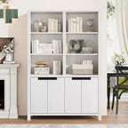 70.7 High Bookshelf, 3-Layer Double-Width Bookshelf With Cabinet Doors, Large Freestanding Bookcase Suitable for Living Room, Office, Library