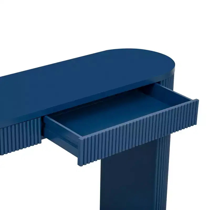 Casa Modern Ribbed Console Table with 2 Drawers Stylish Entryway or Vanity Table