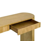 Consolle Modern Ribbed di Casa con 2 cassetti, elegante tavolo da ingresso o da toeletta