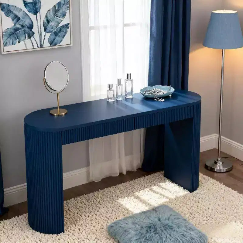 Consolle Modern Ribbed di Casa con 2 cassetti, elegante tavolo da ingresso o da toeletta