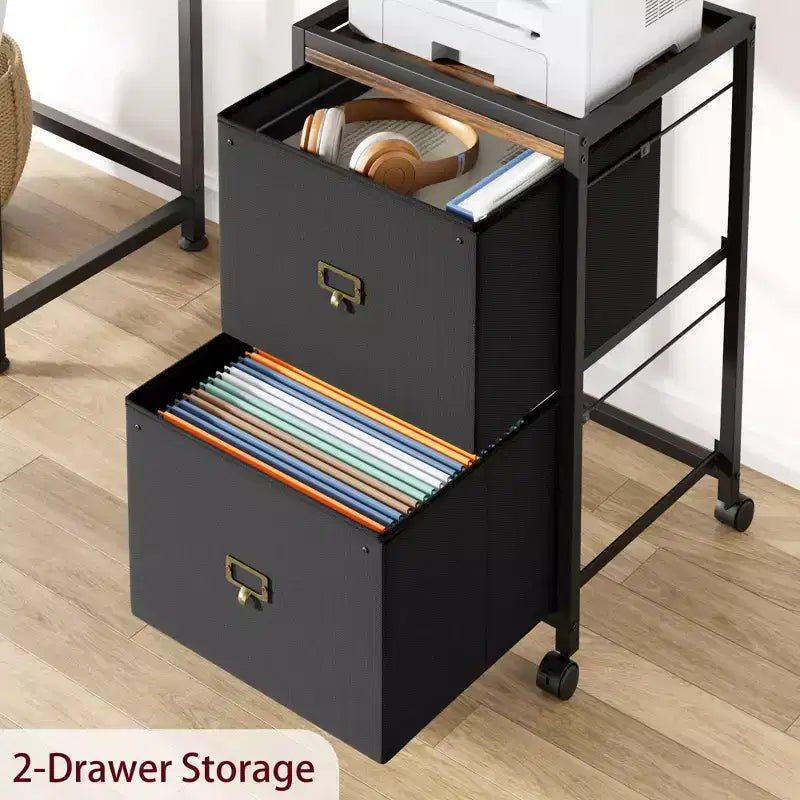 Mobile 2/3-Drawer Filing Cabinet, Under Desk Storage Drawers on Wheels for Home Office Organization